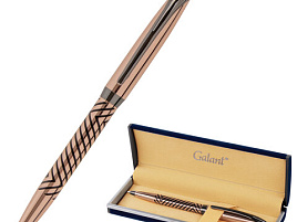 Ручка Galant подар. 143510 "DECORO", корпус розовое золото, детали оружейный металл, узел 0,7 мм, синяя