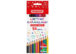 Карандаши цветные 24цв. ПИФАГОР 182050 ЭКО "КЛАССИК", шестигранные
