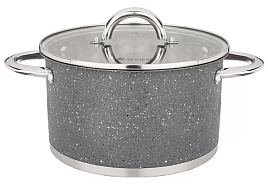 Кастрюля нержавейка 4,6л 937-313/3132 AGNESS серый мрамор с/кр