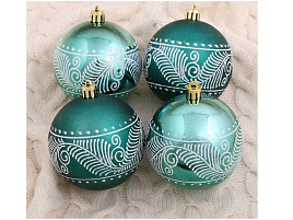 Шар 8см 4942078 Снежные перья зеленый 1шт