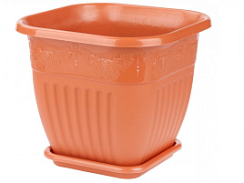 Кашпо цветочное 5л Лозанна М7415 квадратный коричневый с/п