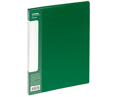 Папка 40 вкл. СТАММ ММ-30620 "Стандарт" А4, 21мм, 600мкм, пластик, зеленая