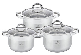 Набор кастрюль нержавейка 3пр (2+3+5л) Millet ML-4235