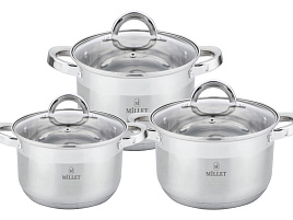 Набор кастрюль нержавейка 3пр (2+3+5л) Millet ML-4235