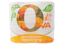 Т.бумага Ova 8шт.3-х сл.16.7м 0862