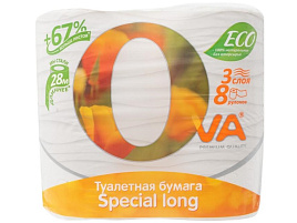 Т.бумага Ova 8шт.3-х сл.16.7м 0862