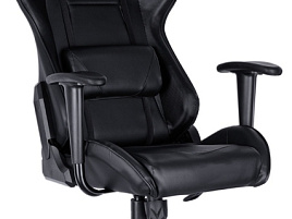 Кресло Helmi HL-G09 "Control", экокожа черная, 2 подушки