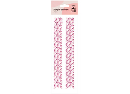 Наклейки акриловые MESHU MS_36652 "Pink line", 25*7,8см, стразы, 500 наклеек, инд. уп., европодвес
