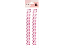 Наклейки акриловые MESHU MS_36652 "Pink line", 25*7,8см, стразы, 500 наклеек, инд. уп., европодвес