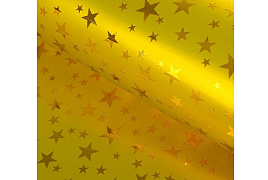 Бумага голографическая 1396748 Звезды желтая 70*1м