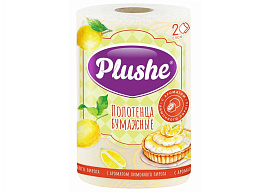 Полотенце бумажное Plushe 1шт.2-х сл.30м аромат лимонного пирога