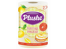 Полотенце бумажное Plushe 1шт.2-х сл.30м аромат лимонного пирога