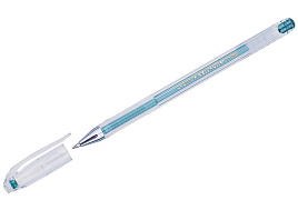 Ручка гел. Crown HJR-500GSM "Hi-Jell Metallic" зеленая металлик, 0,7мм