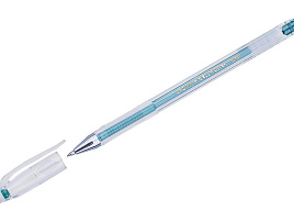 Ручка гел. Crown HJR-500GSM "Hi-Jell Metallic" зеленая металлик, 0,7мм