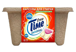 Стиральный порошок Капсулы Free Time М 120гр 15шт 3в1