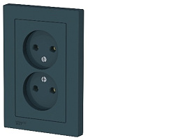 Розетка 2м  AtlasDesign 16А без зазем. изумруд ATN000820