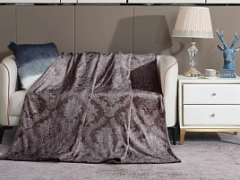 Плед-покрывало 200*220 Silvano 200/148-FRE/LA велсофт жаккард  коричневый 4477