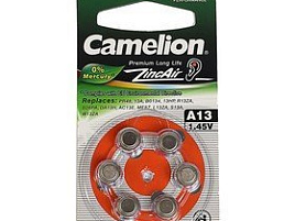 Батарейка Camelion ZA13 (6шт.на бл) для слух. аппаратов 1,4V280mAh