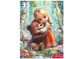 Пазл 35эл. Принцесса с медвежонком Ф35-3426