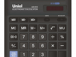 Калькулятор Uniel настольный UD-610 12 разрядов, двойное питание, 193х143х38,4