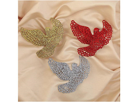 Подвеска пластик Голубки резные 1400056 набор 3шт