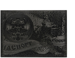 Обложка на паспорт OfficeSpace 339842 "Медведь", кожа, тиснение, черная