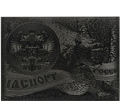 Обложка на паспорт OfficeSpace 339842 "Медведь", кожа, тиснение, черная