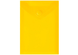 Папка-конверт с кнопкой А6 СТАММ ММ-13842 105*148мм, 150мкм, пластик, прозрачная, желтая