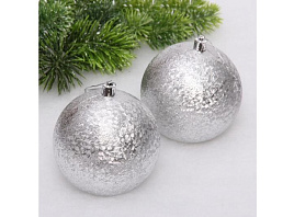 Шар 10см 652-315 Мягкий блеск серебро 1шт