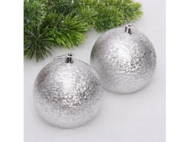 Шар 10см 652-315 Мягкий блеск серебро 1шт