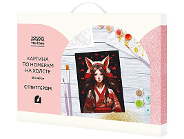 Набор для раскрашивания по номерам ТРИ СОВЫ КХг3040_57058 с глиттером "Аниме", 30*40, с акриловыми красками и кистями