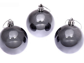 Шар 6см 201-0836 глянец, графит 1шт