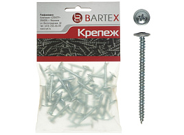 Саморез универсальный 4,2*50 30шт с пресшайбой Bartex острый 4563