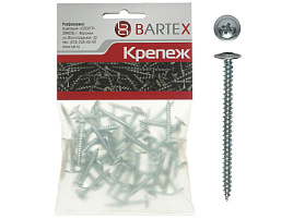 Саморез универсальный 4,2*50 30шт с пресшайбой Bartex острый 4563