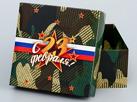 Упаковочная коробка складная 10*10 10715875 23 Февраля