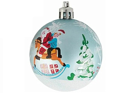 Шар 6см 007495 Зимний пейзаж 1шт