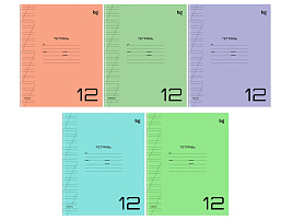 Тетрадь 12л. кос. линия  Т5ск12_пл 57702 "UniTone. MIX", пластиковая обложка