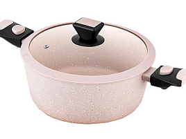 Кастрюля литой алюминий 4л 130051/8604 Бежевый мрамор