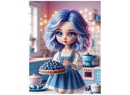 Алмазная мозаика 23*30 НД-1562 Куколка с пирогом