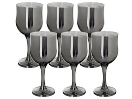 Набор бокалов для вина 6шт GR163/06/5693 Сияющий графит 240мл