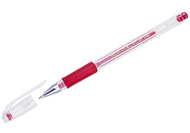 Ручка гел. Crown HJR-500RB "Hi-Jell Grip" красная, 0,5мм, грип