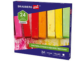 Пастель худож. BRAUBERG 181465 ART CLASSIC, 24 цвета, квадратное сечение