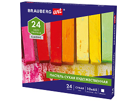 Пастель худож. BRAUBERG 181465 ART CLASSIC, 24 цвета, квадратное сечение
