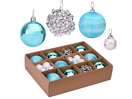 Набор новогодних украшений S2199  Новогоднее сияние 18шт