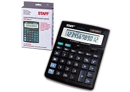 Калькулятор Staff настольный STF-888-New 273831 ,202x158 мм, 12 разрядов, двойное питание, черный