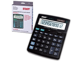 Калькулятор Staff настольный STF-888-New 273831 ,202x158 мм, 12 разрядов, двойное питание, черный
