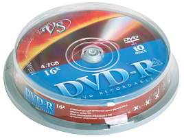 DVD-R диск VS 4.7 16X кейбокс (10) INKJETPRINT