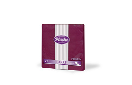 Салфетки 33*33 Plushe 2-сл 25шт Бордо