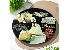 Блюдо стекло 30см 483619 Daniks Сыр вращ. круглое