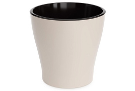 Кашпо цветочное 10л Лея М8870 двойной бежевый с/п